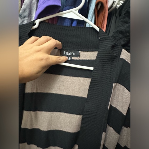 Comfy Tan & Black Striped Sweater - Picture 5 of 5